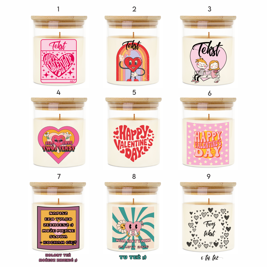 Świeca personalizowana na Walentynki