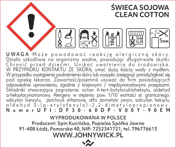 Sojowa świeca zapachowa - Clean cotton - obrazek 4