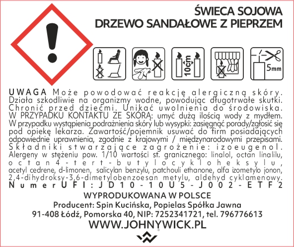 Sojowa świeca zapachowa - Drzewo sandałowe z pieprzem - obrazek 4
