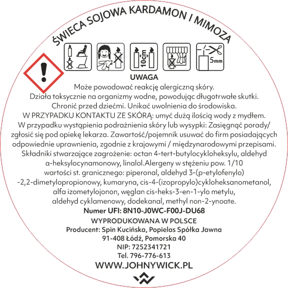 Sojowa świeca zapachowa - Kardamon i mimoza - obrazek 3