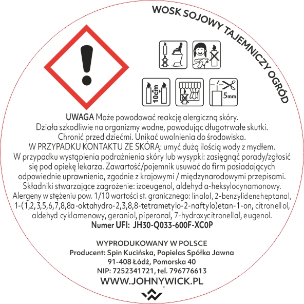 Wosk zapachowy - Tajemniczy ogród - obrazek 4